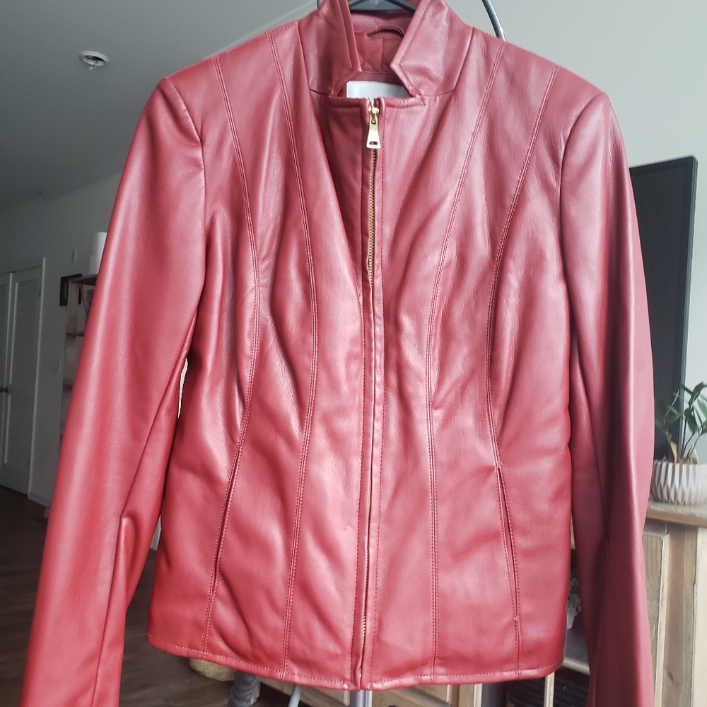 Cole Haan red leather jacket